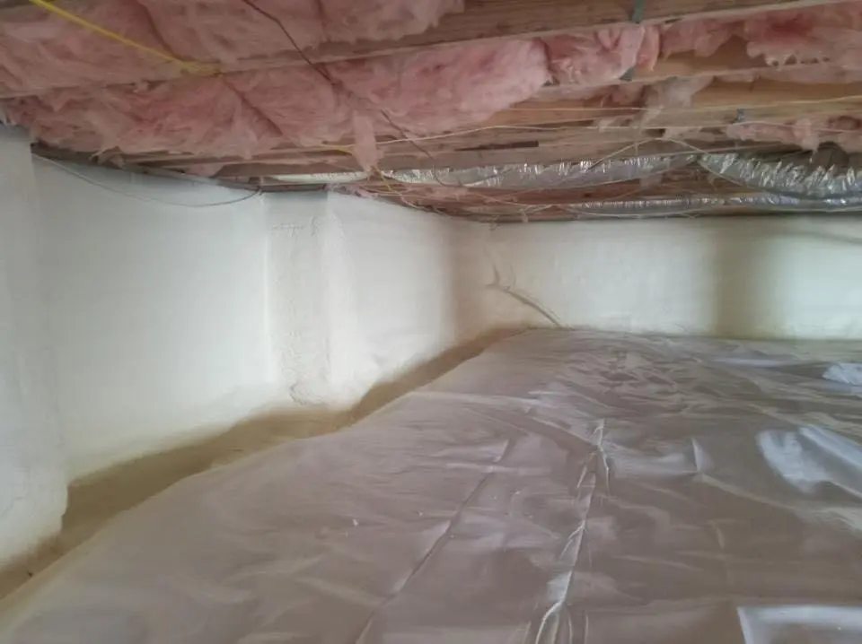 Crawl space encapsulation with closed-cell spray foam for Spray Foam Roofing in East Whittier